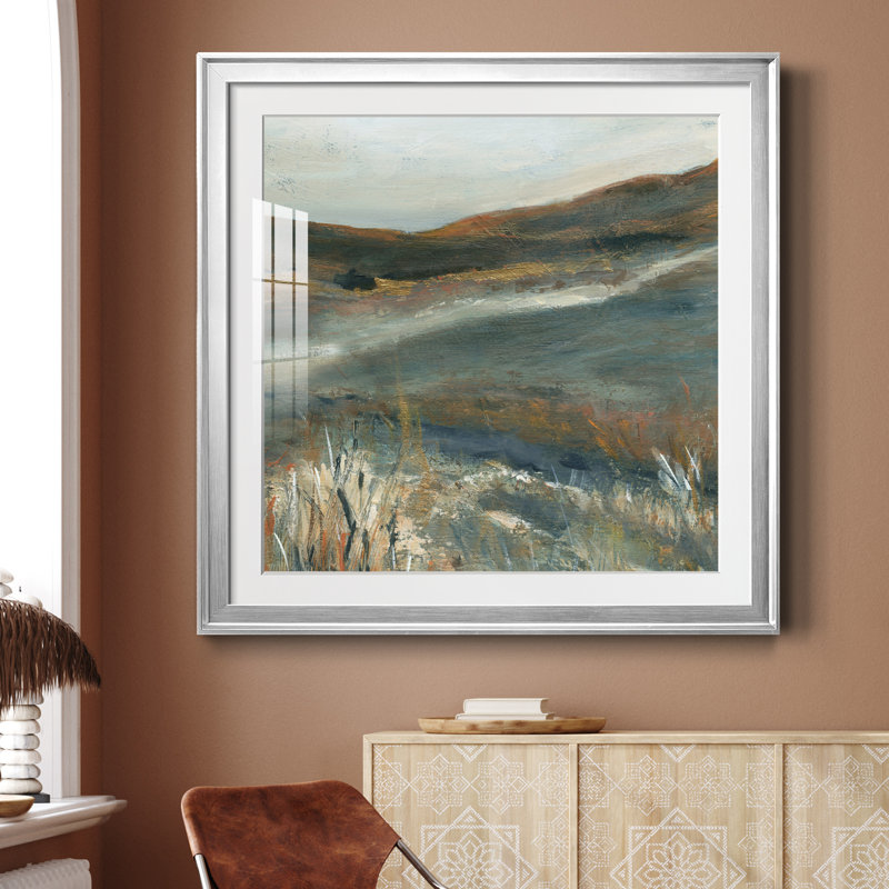 Cuivre crépuscule II - peinture encadrée, Papier avec cadre argenté, H 26,5 po x l 26,5 po x P 1,5 po