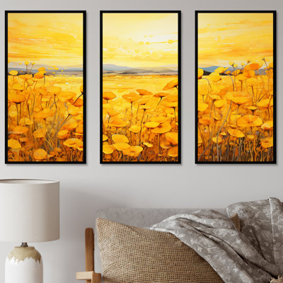Vibrate Bliss Flower Meadows I - ensemble d'art mural sur toile fleur