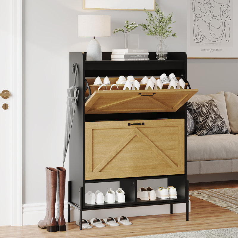 16 Pair Flip Down Shoe Storage