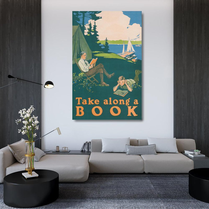 "Take Long a Book" par Magnus Norstad - Art mural sur toile tendue avec châssis, H 48 po x l 33 po