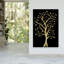 Golden Tree Abstract Elegant Minimalist Nature Tree Wall Art Print 1 Piece Wrapped Canvas Wall Art-754346370