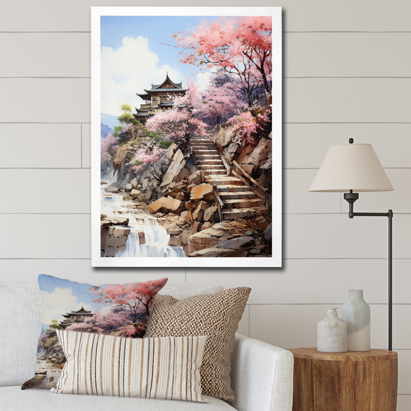 «Bartos China Spring Blossom II», reproduction sur toile, H 32 po x l 24 po x P 1 po, Cadre photo blanc