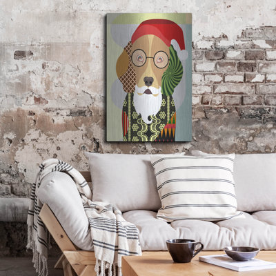 Lark Manor™ 'Santa Beagle' by Lanre Adefioye, Metal Wall Art