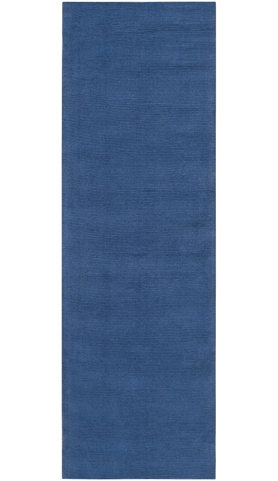 Crowe Dark Blue Hand-Woven Wool Rug, Runner 2'6" x 8'