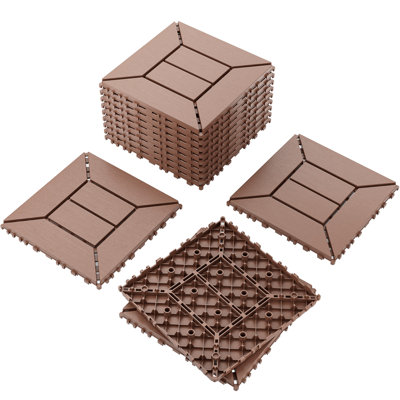 30.5cm L x 30.5cm W Plastic Interlocking Deck