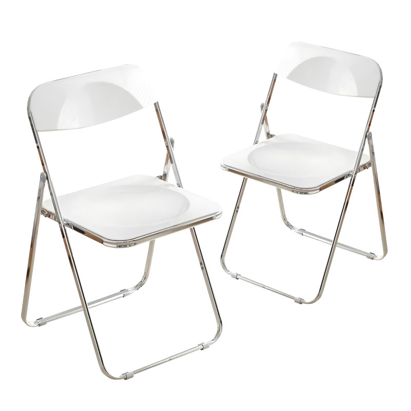 Ensemble de 4 chaises pliantes en acrylique noir, gain de place, idéales pour la maison, le bureau, les fêtes et un usage quotidien.