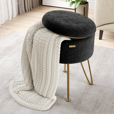 Modern Round Storage Ottoman Side Table