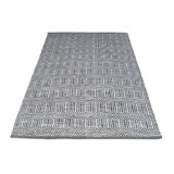 Brooksby Geometric Handmade Flatweave Cotton Gray/White Area Rug