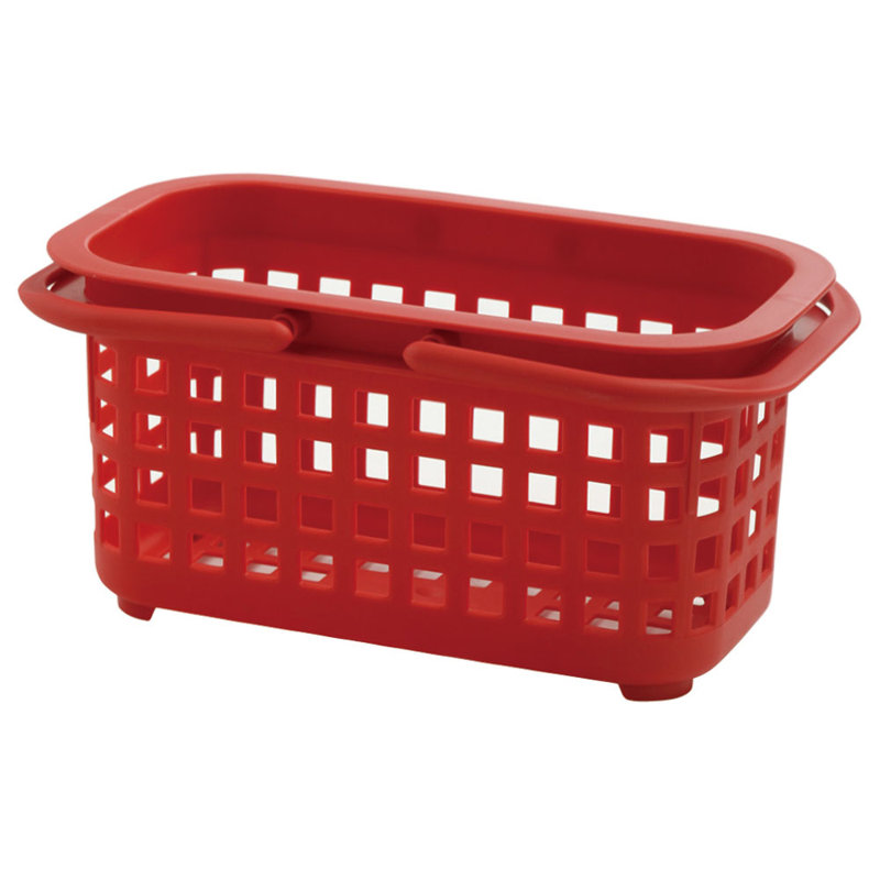 Hachiman Plastic Laundry Basket with Handles, Red