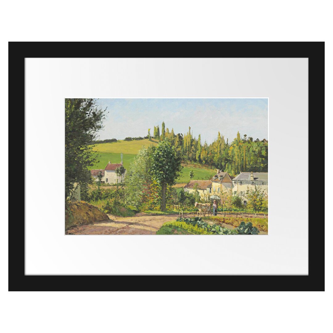 Gerahmtes Leinwandbild Hameau Aux Environs de Pontoise von Camille Pissarro