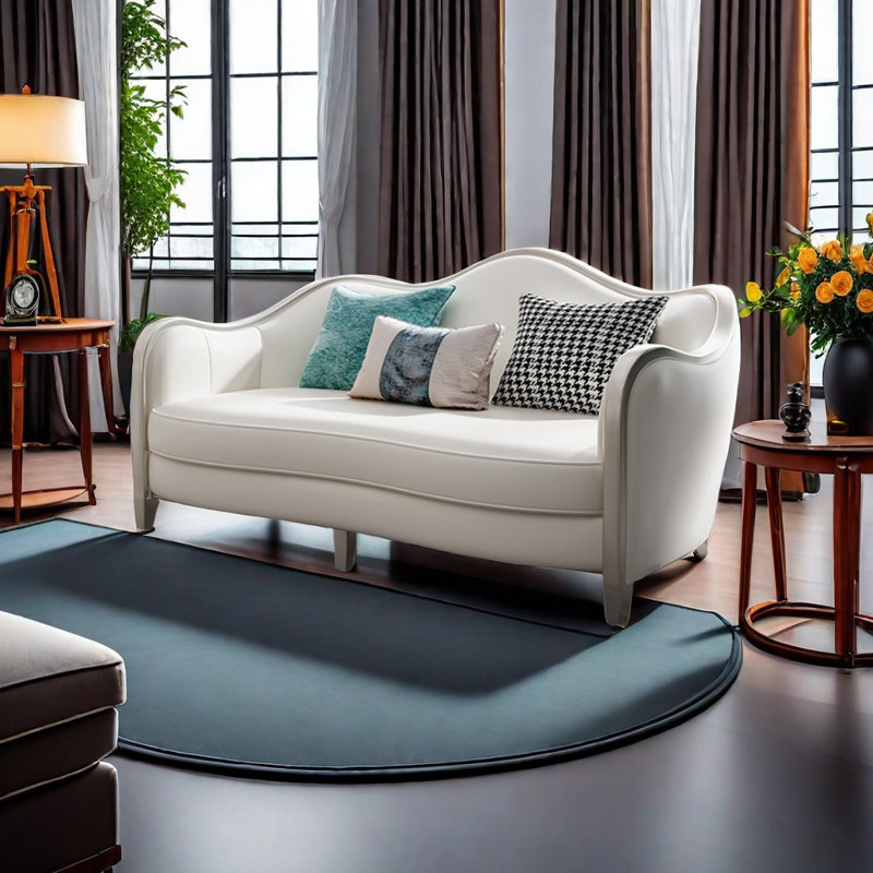 Causeuse en cuir véritable 66,7 po