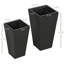 Ensemble de pots à fleurs noirs Modern Modern, oxyde de magnésium durable pour patio et porche