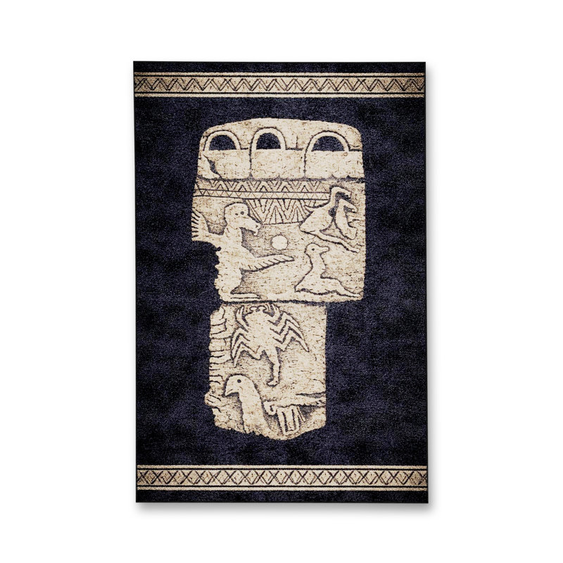 Tapis vert tissé à motif floral lavable Mosso, 2' x 2'11"