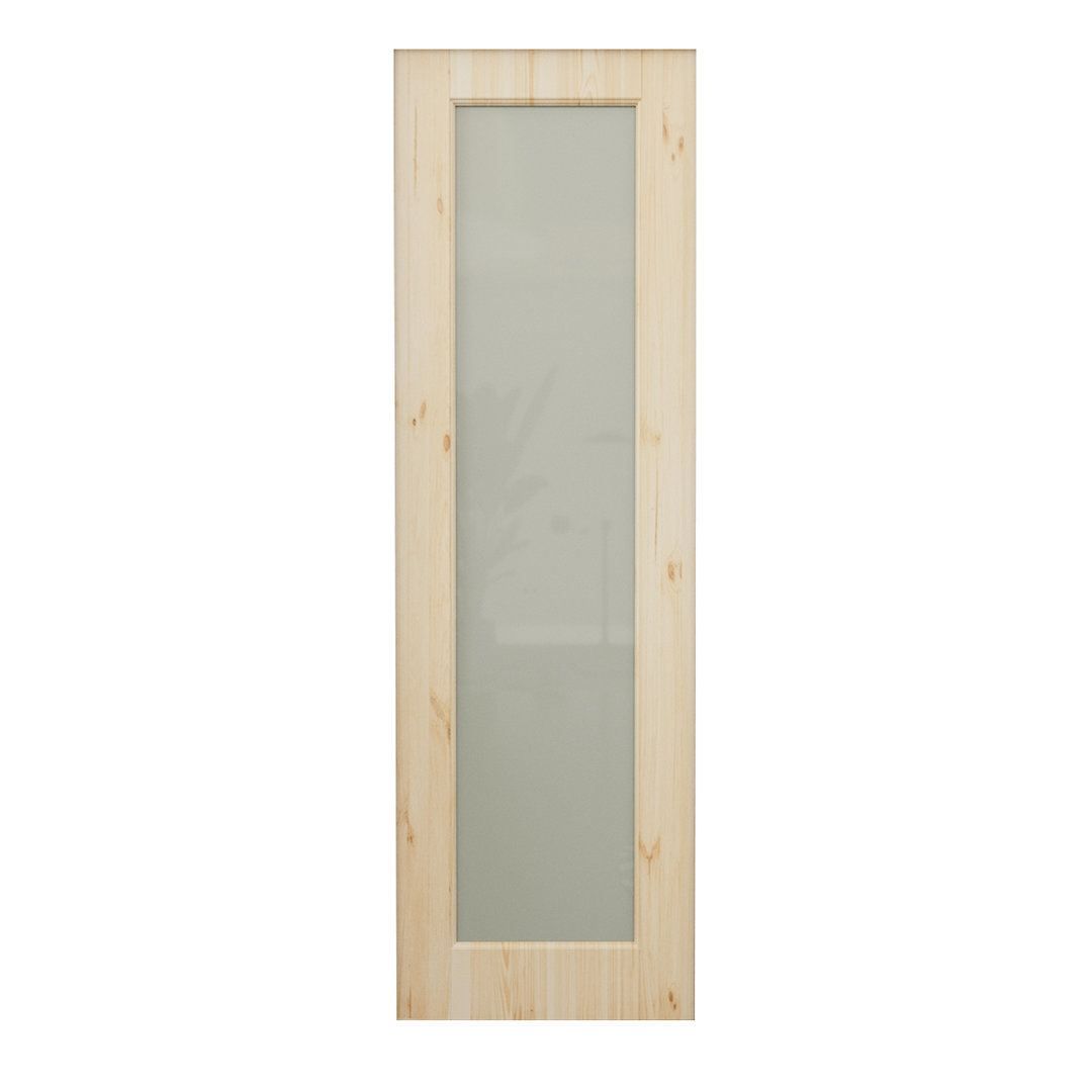 Interior Frosted Glass Door Slab Pine Solid Wood Pantry Standard Door For Sliding Closet Door ARK DESIGN 