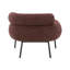Chaise d'appoint rembourrée en tweed Maroon avec pieds en métal noir