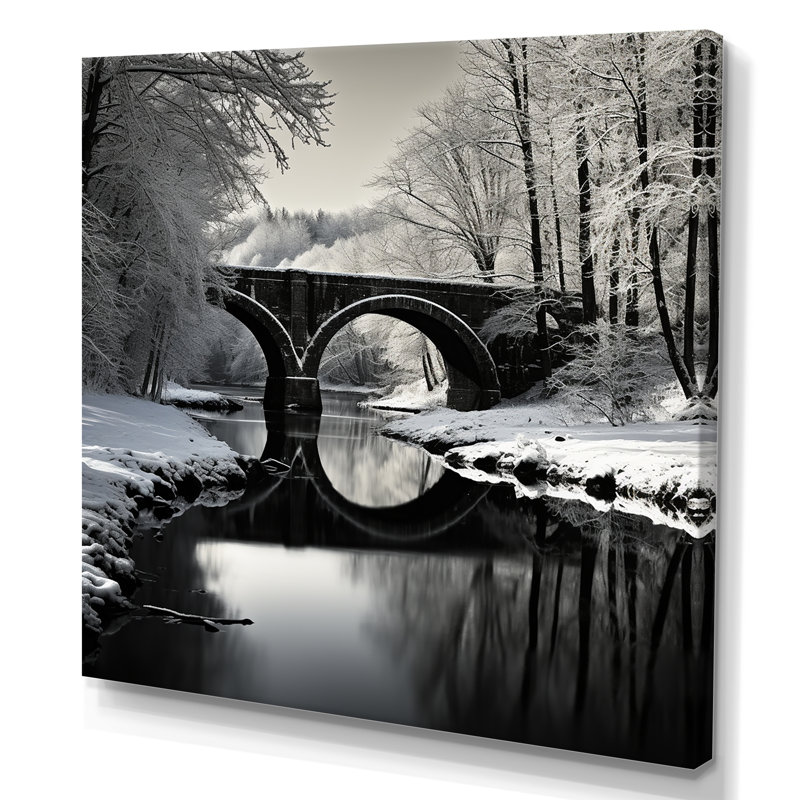 «Bridges Winter Scenery» sur toile, H 36 po x l 36 po x P 1,5 po, Toile tendue