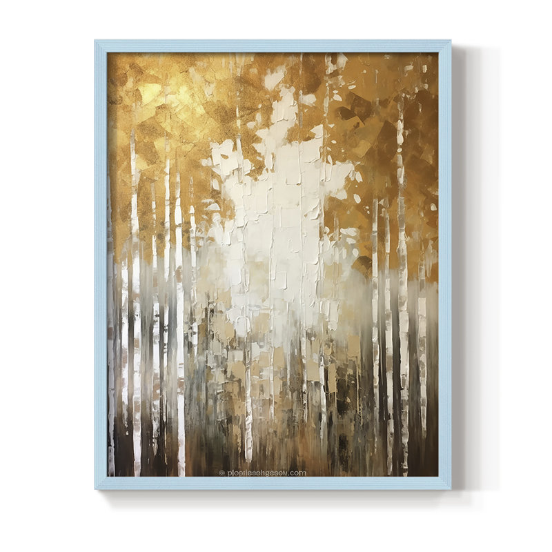 ABSTRACT Series CMXLVII, reproduction encadrée - bois massif, H 30 po x l 24 po, Bleu