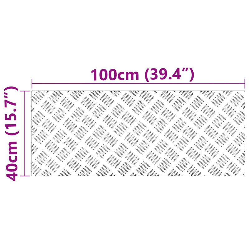 Rubber 0.3 Cm Non-Slip Stair Treads, Rectangle 40cm x 100cm, Grey