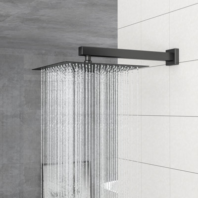 10 Inch Dual Square Shower Head System - Wall Mounted Square, Oil Rubber Bronze Rubbed