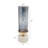 Fem Hurricane Candle Holder, White Marble Base, 16 Inch Gray Glass
