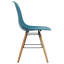 Table de salle à manger Vidaxl et table brun, chaises bleues