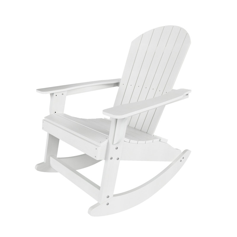 Chaise berçante d'extérieur en poly, Blanc