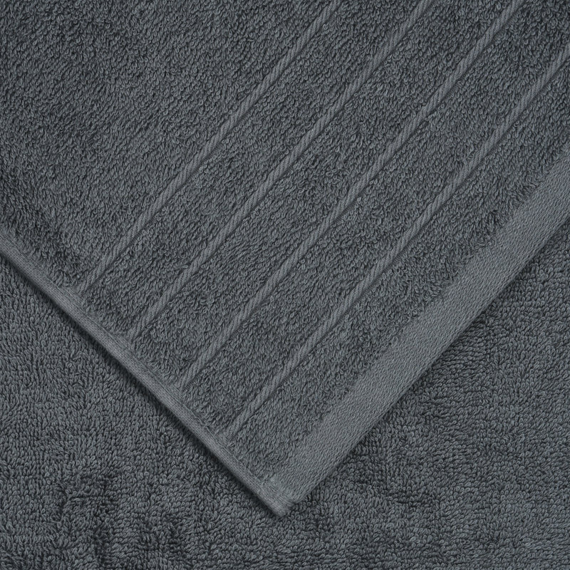 100% Cotton Midweight Mulit-Size Set, Dark Grey, 8 Piece Towel Set