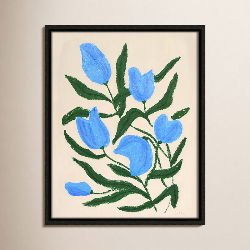 «Colette Blue Tulips Print» par Camilla Bergqvist, Espresso, H 15,5 po x l 12,5 po