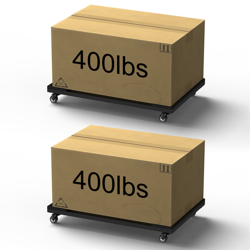Ensemble de 2 chariots portatifs noirs robustes