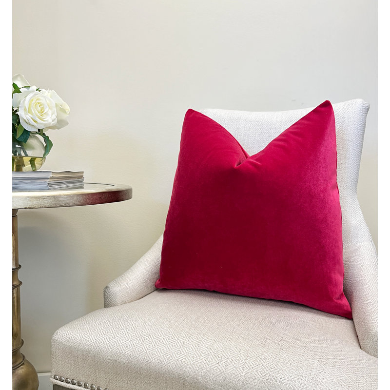 Housse de coussin en velours rose, H 20 po x l 20 po, Rose millennial