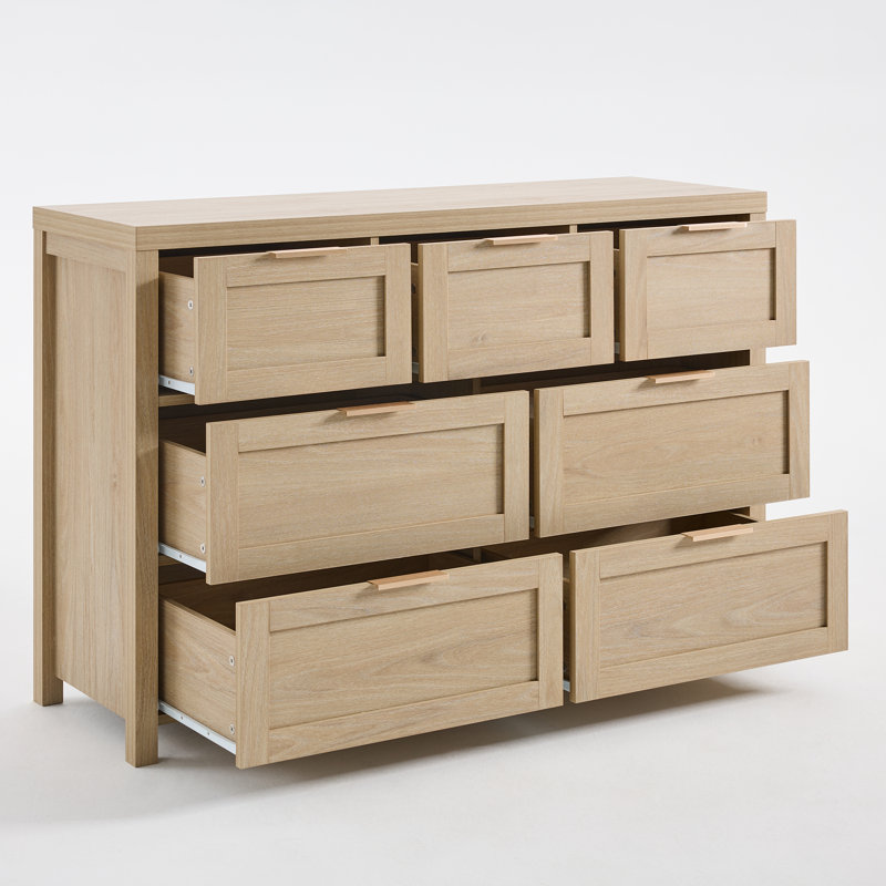 120cm W 7 - Drawer Chest of Drawers, Light Natural Oak