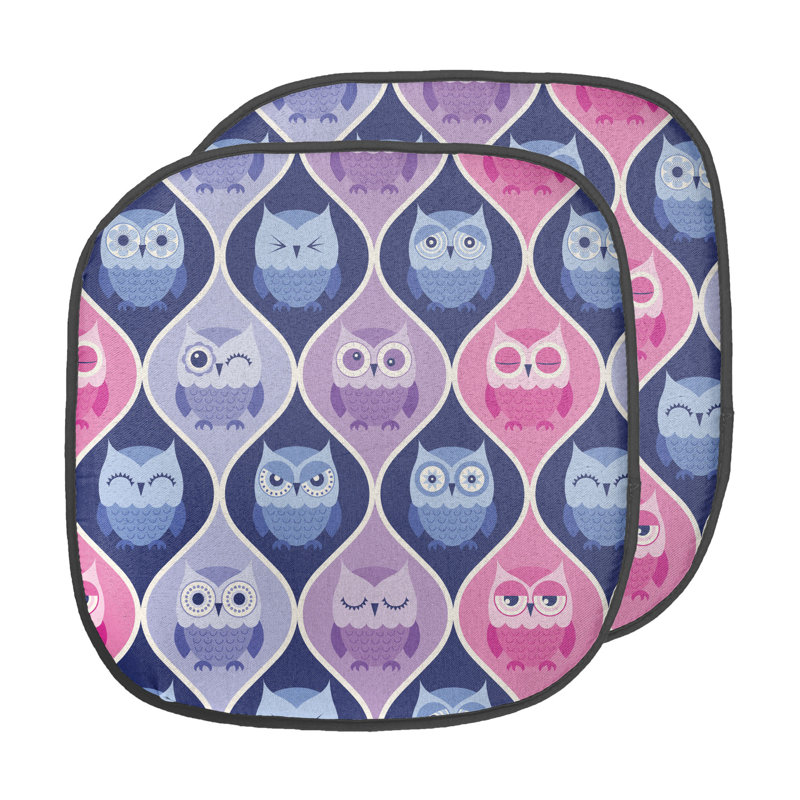 Coussin de siège Owls, Bleu / Rose / Mauve