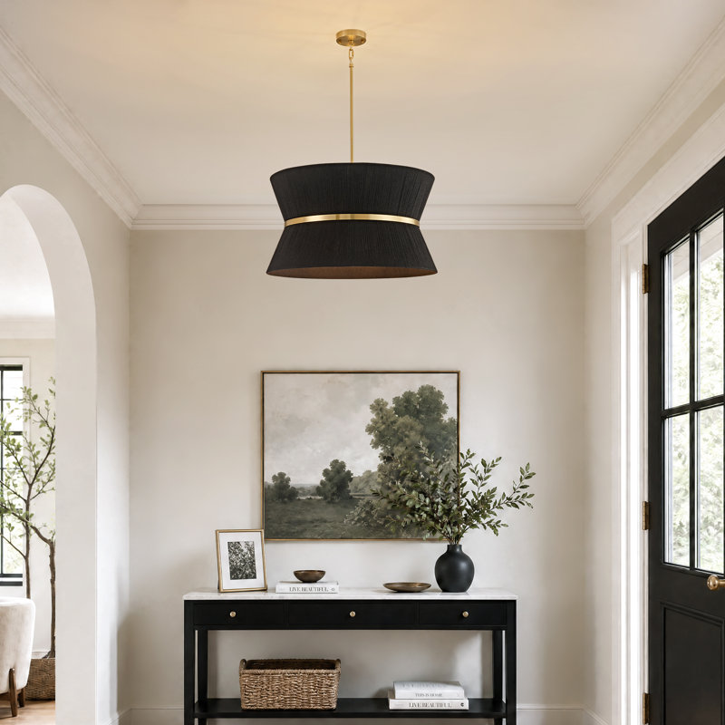 Lustre tambour 8 lumières à intensité variable, Matte Black