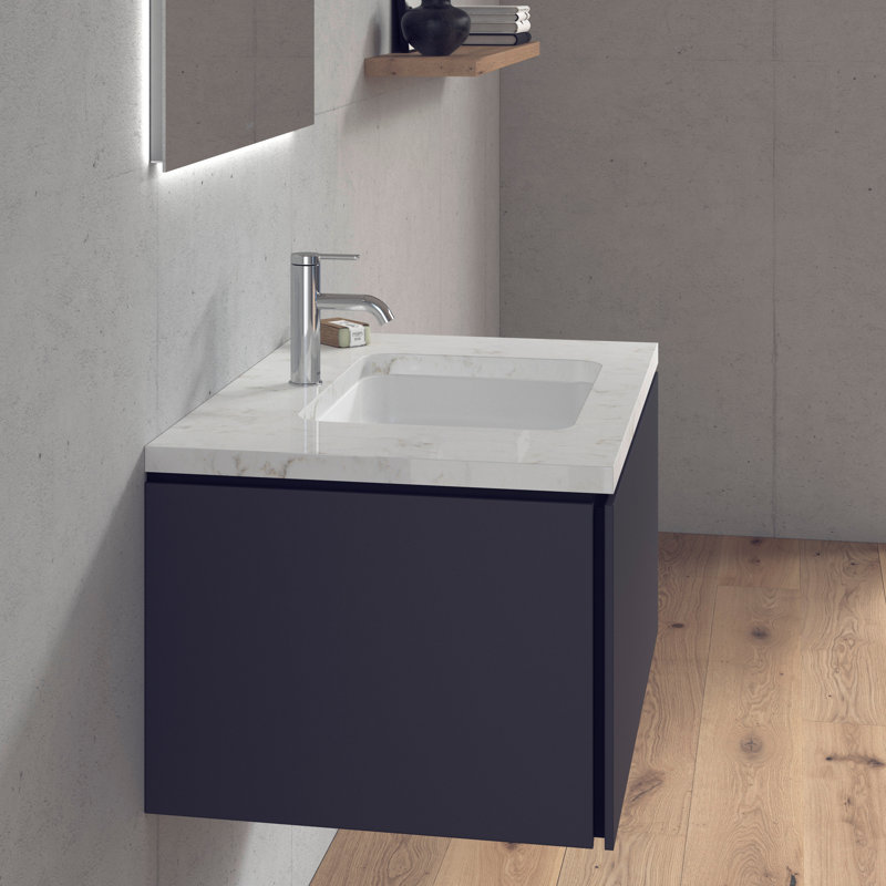 Duravit Happy D.2 Ceramic Rectangular Undermount Bathroom Sink with Overflow