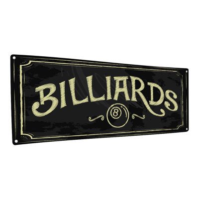 " Billiards Chalkboard Style Metal Sign "