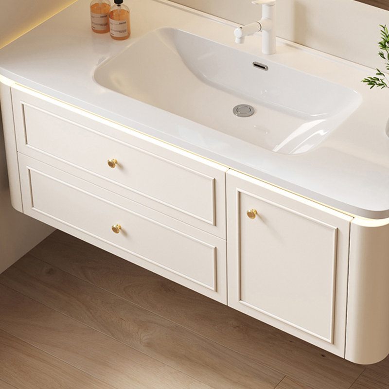 Meuble-lavabo de style crème français
