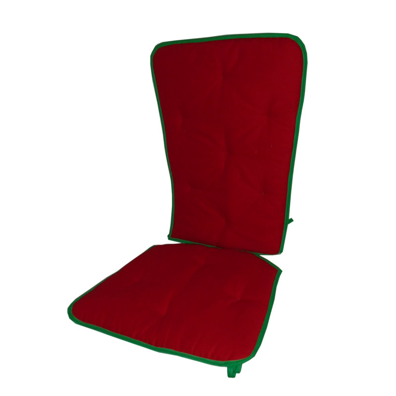 Coussin de siège/dossier à deux tons Uni, Rouge / vert