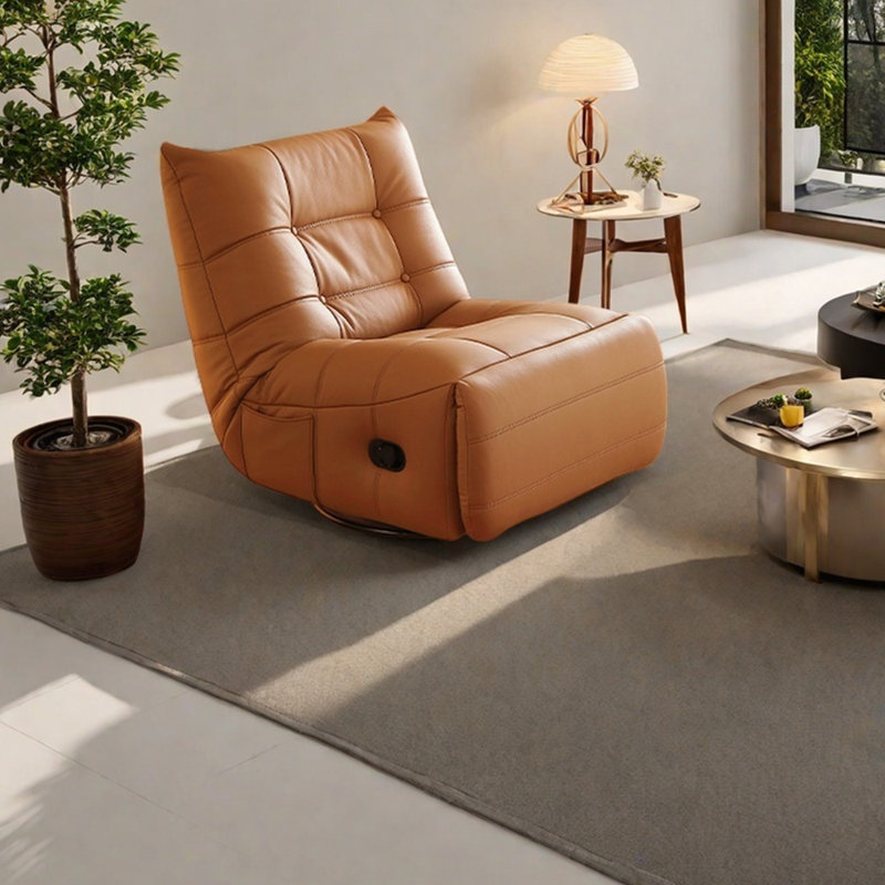 Chaise longue ergonomique en similicuir, Orange