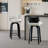 26'' Modern Swivel Upholstered Counter Stool With Bentwood Legs-1990375573