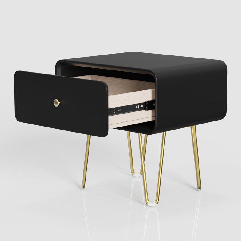 Table de chevet Aundreah, Noir