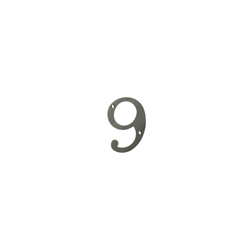 Deltana RN6-9U15A 6" Numbers, Solid Brass in Antique Nickel, Antique Nickel