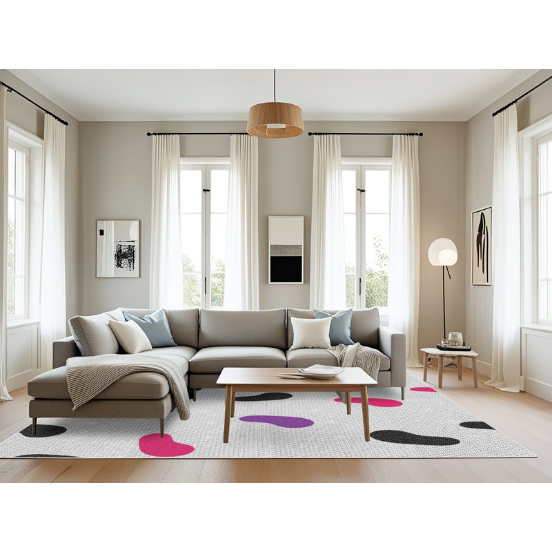 Tapis beige métier tissée à la machine, Rectangle 8 pi x 12 pi