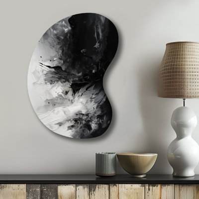 «Black Textured Splash Paint Art III», reproduction d'art asymétrique en métal