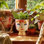 Pot décoratif bohème en céramique et grès à motif floral avec décorations florales de 7 po pour la maison ou le jardin