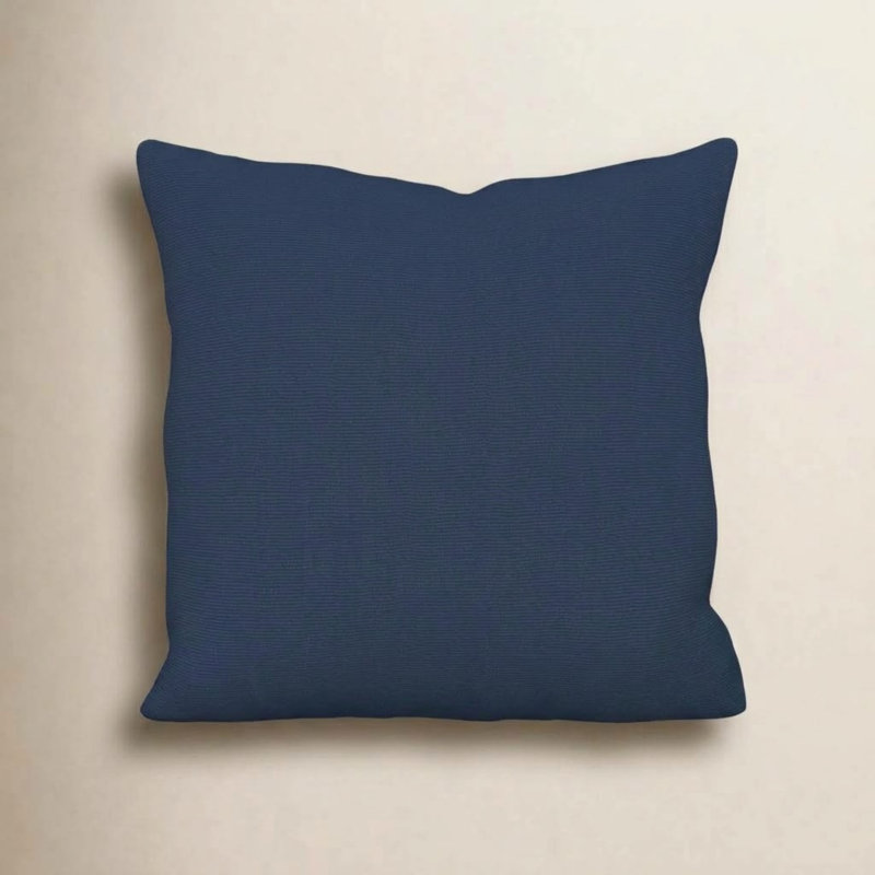 Coussin décoratif intérieur / extérieur Gabi, Carré 18 po, Toile bleu marine Sunbrella®