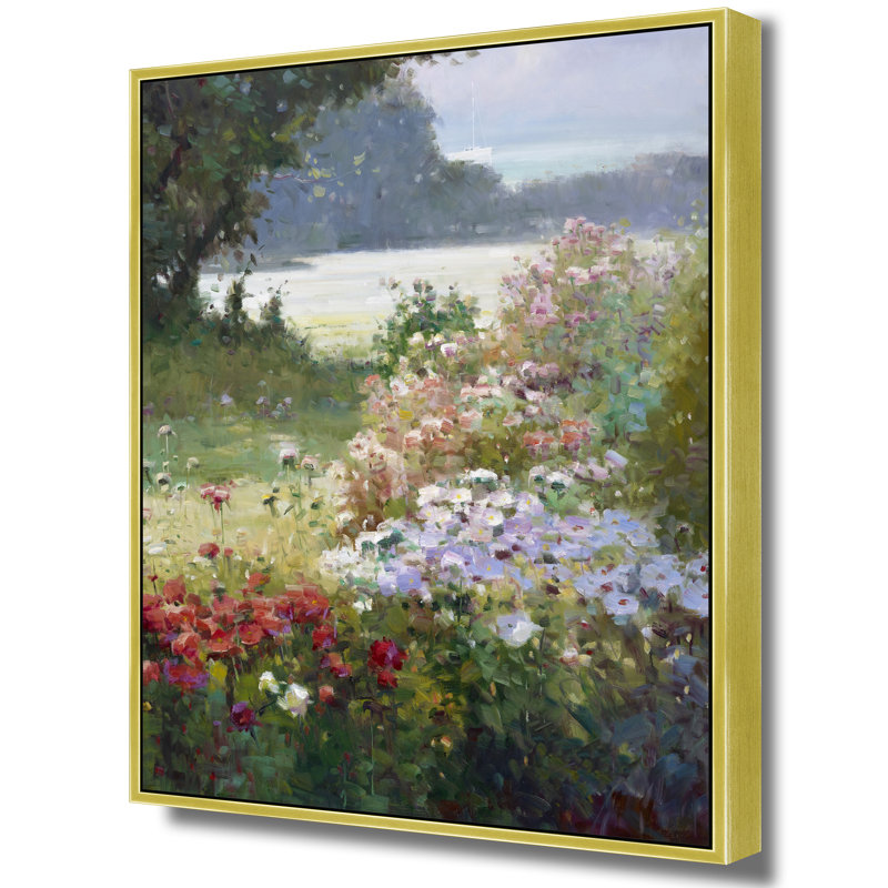 Garden By The Inlet Print, Gold, 42" H x 32" W