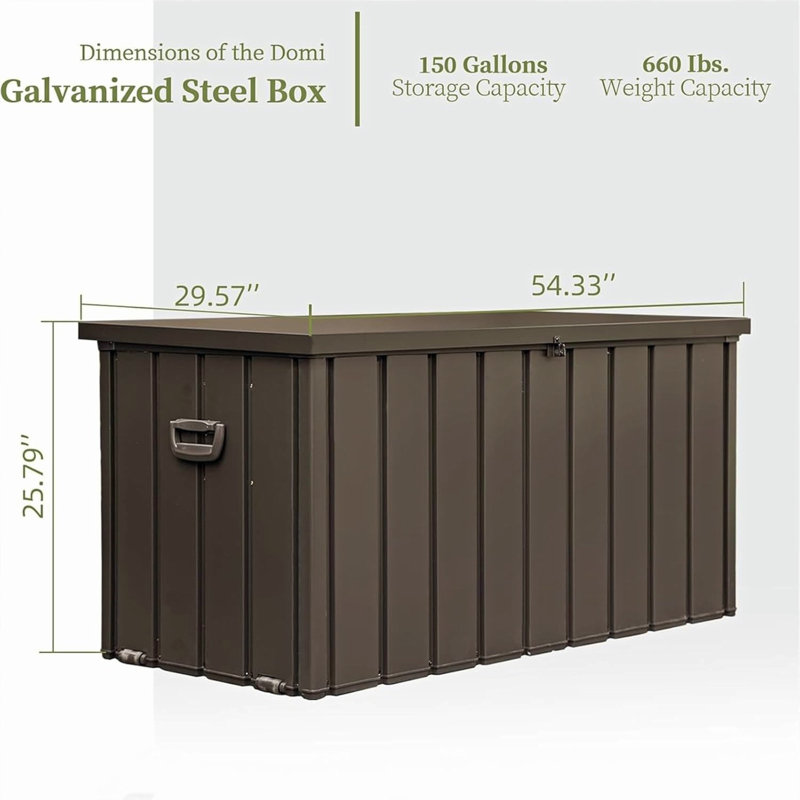 Brown 150 Gallon Lockable Outdoor Storage Deck Box
