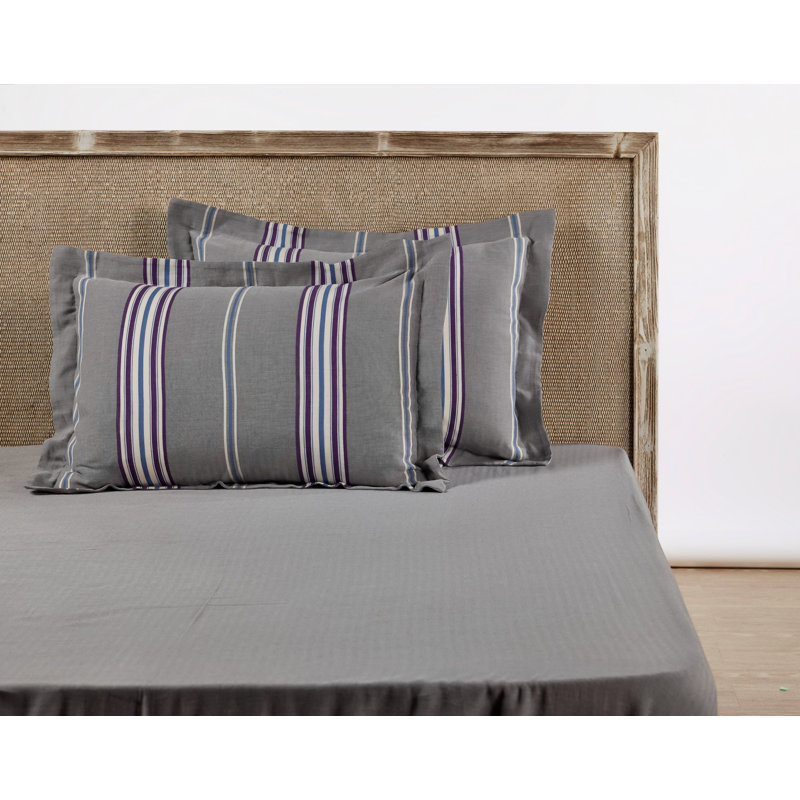 Taie d'oreiller 100% coton Bluebell, Gris / mauve / blanc
