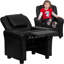 Contemporary Kids Recliner with Cup Holder and Headrest-912585448