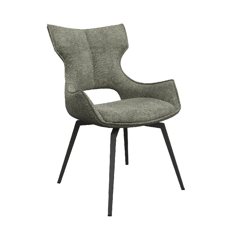 Deloney Fabric Swivel Dining Chair, Green